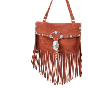 Borsa Lulu in pelle camoscio con frange