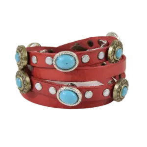 Bracciale Sunset in cuoio e borchiato