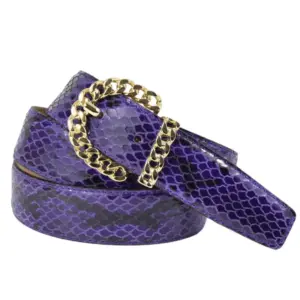 Cintura Purple in pelle stampata pitone