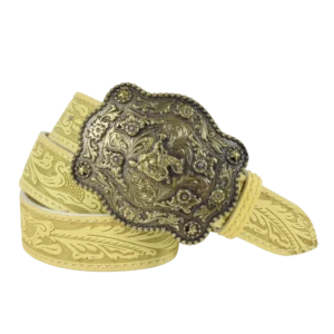 Cintura country ottone int cuoio stampato