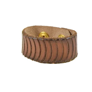 Bracciale cuoio onda stampato a fuoco