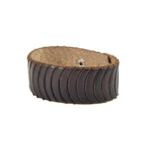 Bracciale in cuoio onda con stampo a fuoco